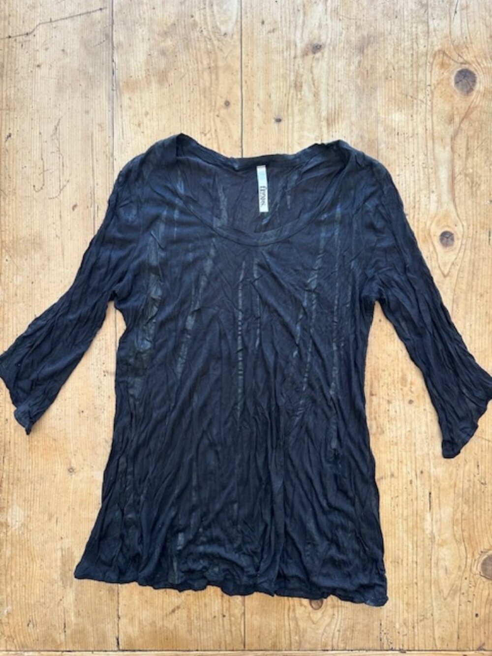 Fluxus Black 3/4 Sleeve Top Size M